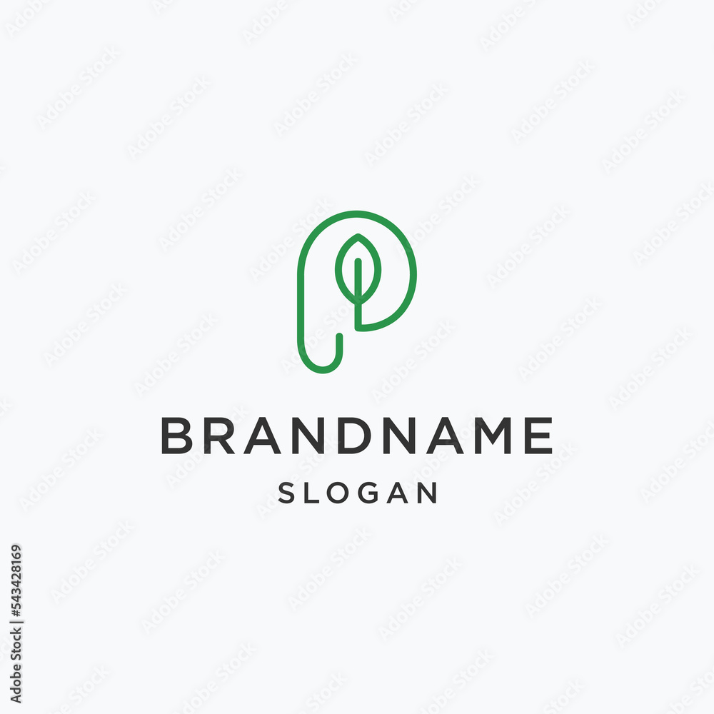 Letter p leaf logo template vector illustration design Letter p leaf logo template vector illustration design