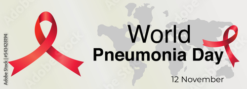 World Pneumonia Day vector with  awareness ribbon style
