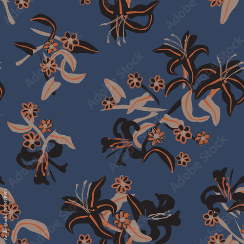 Tropical Floral Seamless Pattern Design Background