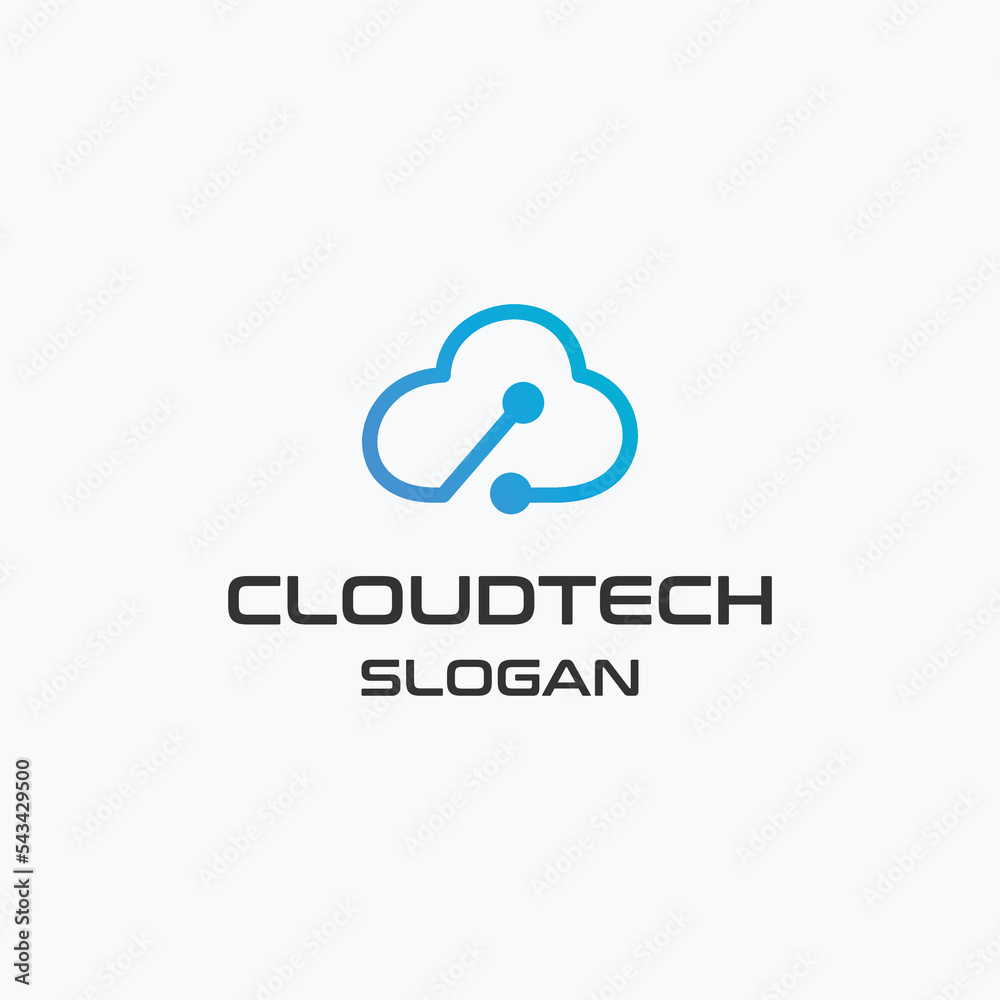 Cloud tech logo template vector illustration design Cloud tech logo template vector illustration design