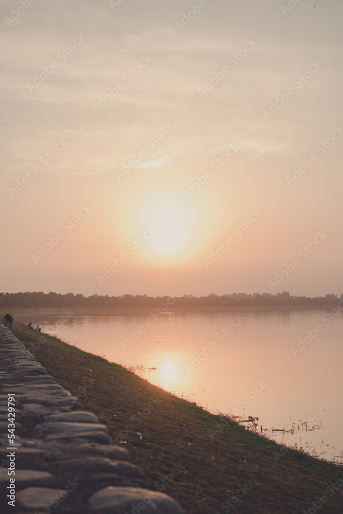 Sunset on Sukhna Lake Chandigarh - Beautiful view pf sunset near lake Sunset on Sukhna Lake Chandigarh - Beautiful view pf sunset near lake