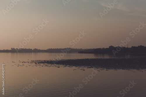 sunrise over the Sukhna Lake - Beautiful view of Sukhna Lake Chandigarh during dawn