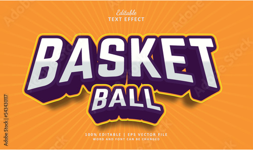 Basket ball editable text effect style