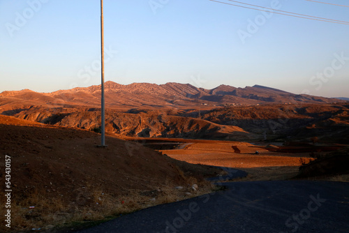 Mountains in Kurdish region between Erbil and Zab river. The geology of these strata consists of L-MioceneE Pliocene deposits photo