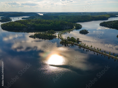 Slika na platnu View over lake Saimaa, Puumala Lakeland region in Finland.