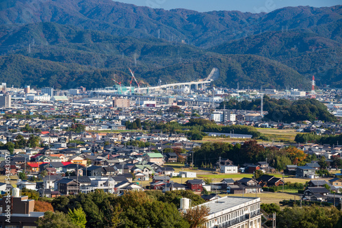 福井県敦賀市の街並み 若狭湾エネルギー研究センターからの眺望