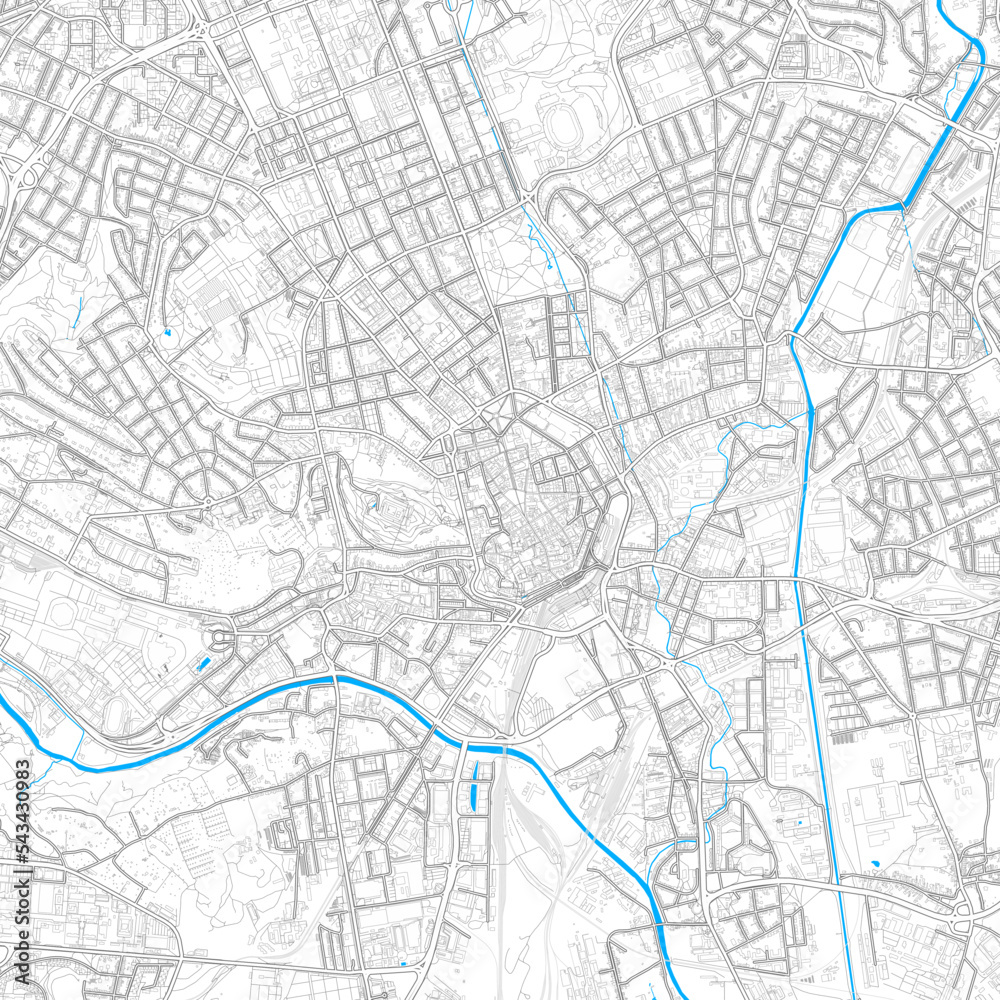 Brno, Czechia high resolution vector map