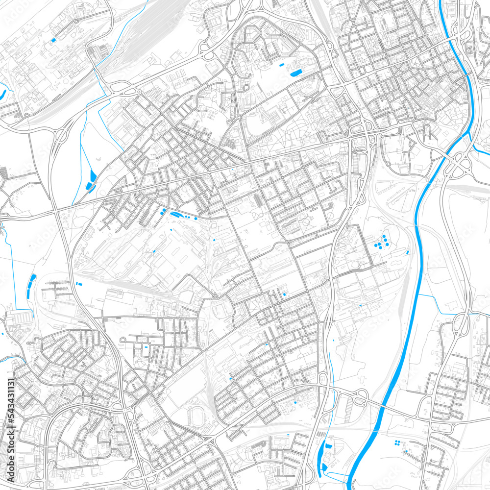 Ostrava, Czechia high resolution vector map