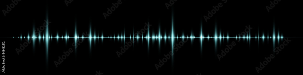 Vector sound waves. Abstract music pulse background. Waveform of the frequency and spectrum of the audio track.