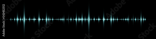 Vector sound waves. Abstract music pulse background. Waveform of the frequency and spectrum of the audio track.