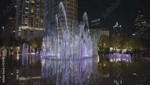 Klyde Warren Park Water Fountain and Splash Pad in Dallas, Texas, USA photo