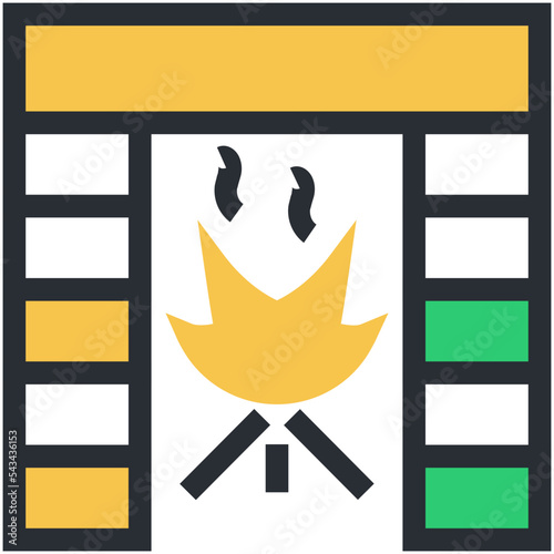 Fireplace Vector Icon