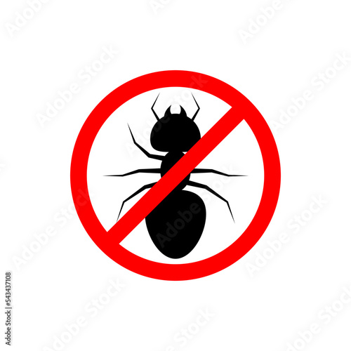 No insect or ant sign isolated on white background. Vector illustration