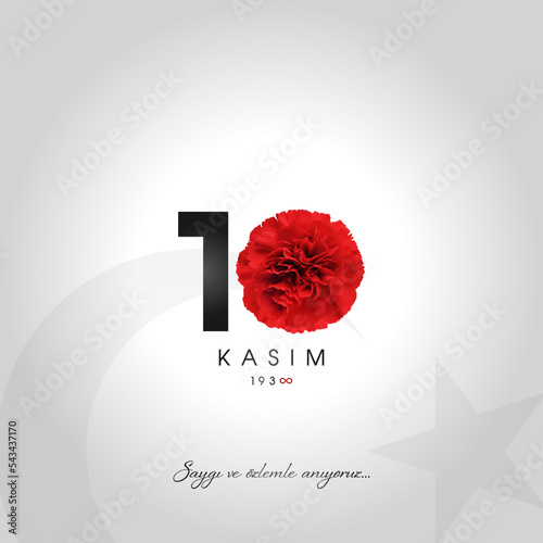 10 kasim vector illustration. (10 November, Mustafa Kemal Ataturk Death Day anniversary.)