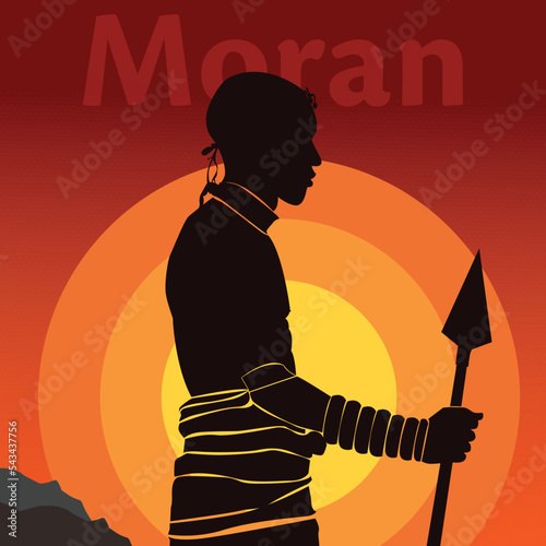 moran Masai warrior with a sword photo