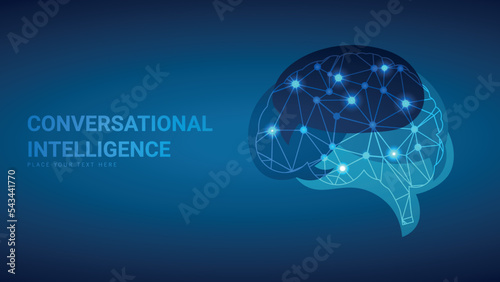 Conversational Intelligence, communication skills, Creative thinking and Brain technology design vector