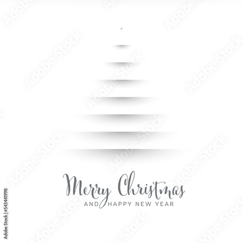 Christmas card with tree made from paper cut stripes