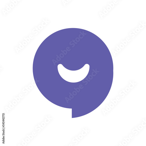 speech bubble face smile logo