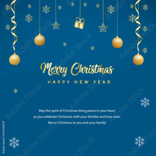 Merry Christmas Banner. Merry Christmas Social post design. Xmas post design. Happy New Year