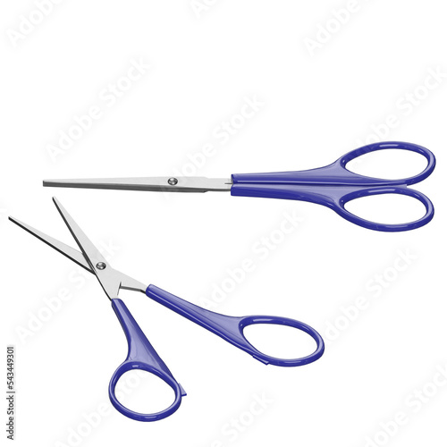 3d rendering illustration of small scissors