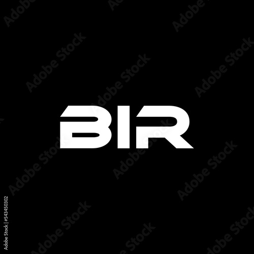 BIR letter logo design with black background in illustrator, vector logo modern alphabet font overlap style. calligraphy designs for logo, Poster, Invitation, etc.