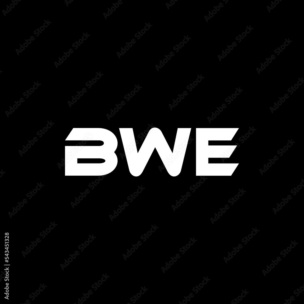 BWE letter logo design with black background in illustrator, vector logo modern alphabet font overlap style. calligraphy designs for logo, Poster, Invitation, etc.