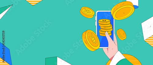 Internet finance financial management investment flat vector concept operation illustration
