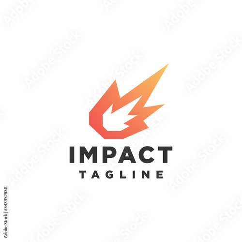Impact meteor logo icon design template