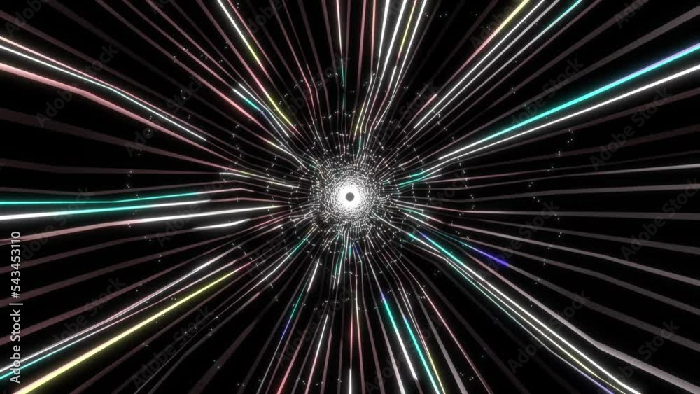 Abstract colorful tunnel background  - travel in time - tunnel video