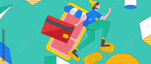 Internet finance financial management investment flat vector concept operation illustration
