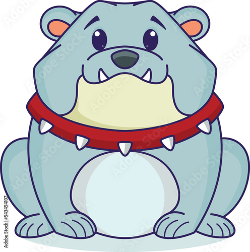 Vector illustration of a cute cartoon bear with a collar