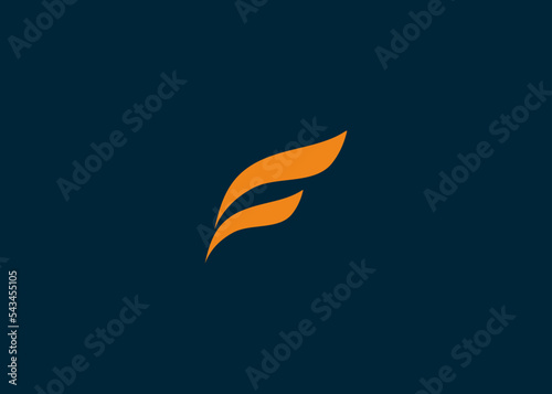 letter f wings logo design vector illustration template
