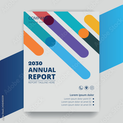 Modern annual report cover page design templates