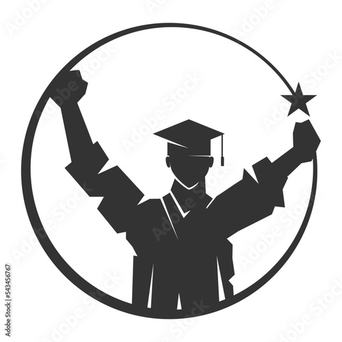 scholar student success logo Icon Illustration Brand Identity