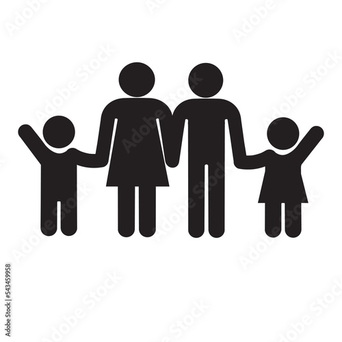  family icon doodle line vector