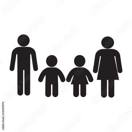 family icon doodle line vector sign