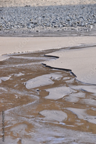 the beach of Penbryn on the coast of Wales photo