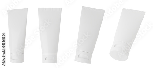 white cosmetic mockup tube packaging isolated with transparent bg png 