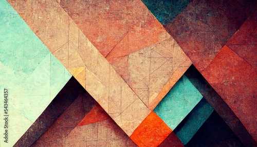 colorful and rough-surfaced geometric shapes