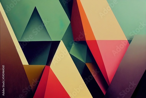 geometric shapes with rainbow colors and smooth surfaces
