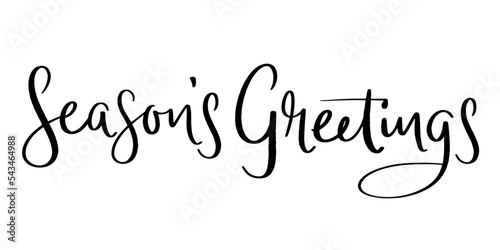 SEASON'S GREETINGS black vector brush letternig