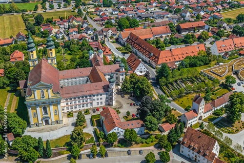 Rot an der Rot an der oberschwäbischen Barockstraße aus der Luft photo