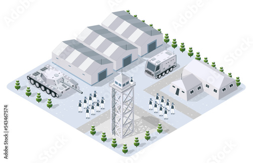 Set armed military transport object and war combat