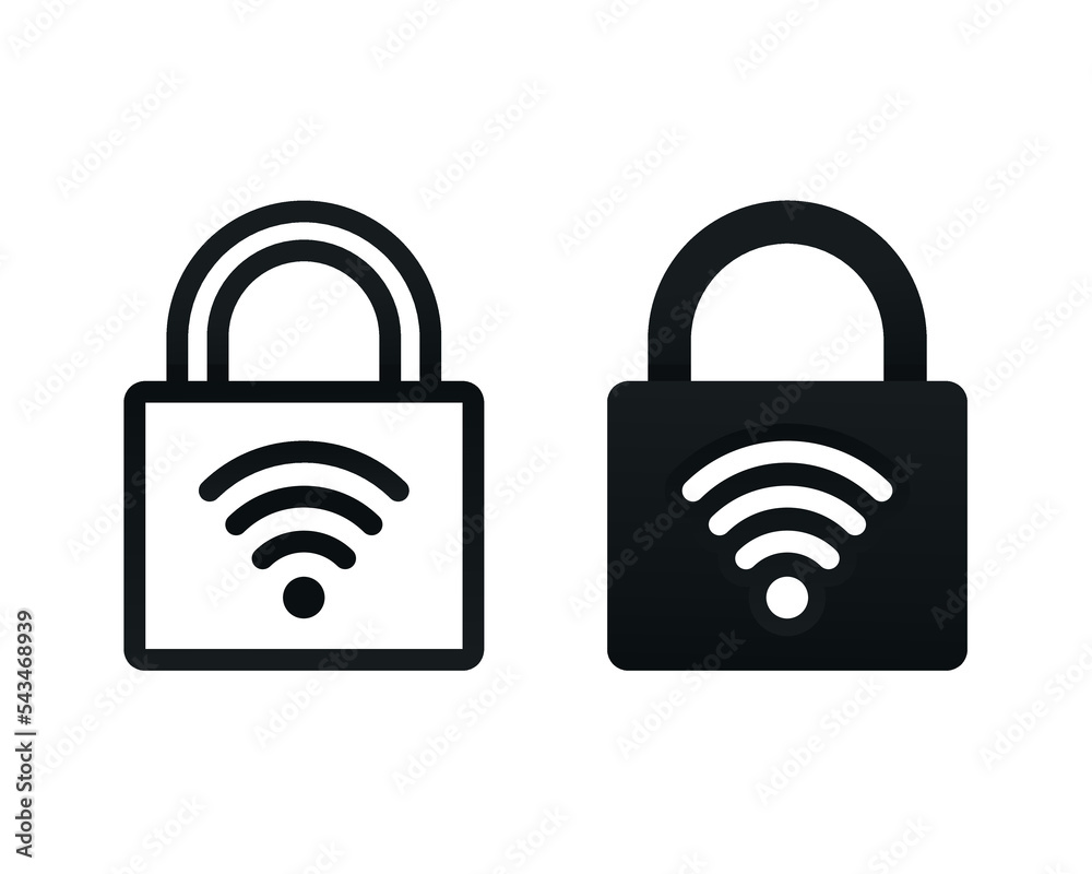 Wireless lock icon. Vector illustration Wireless lock icon. Vector illustration