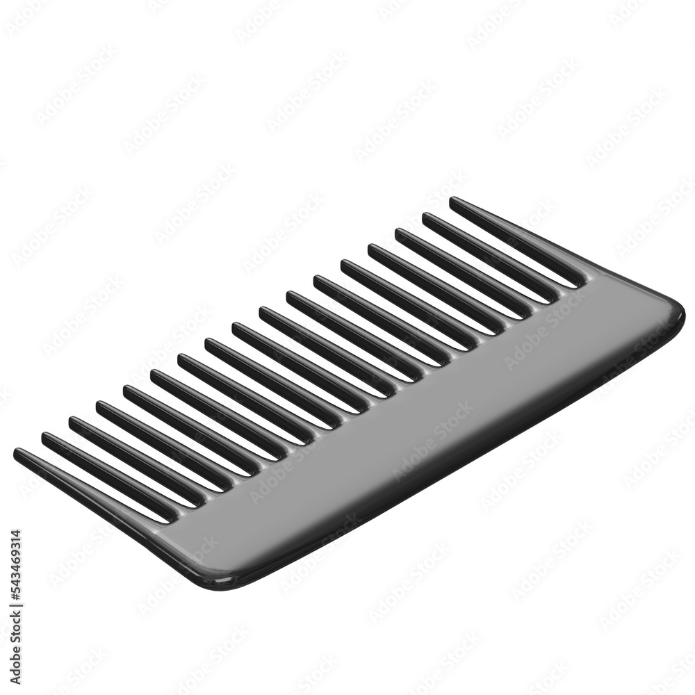 3d rendering illustration of a small wide tooth comb 3d rendering illustration of a small wide tooth comb