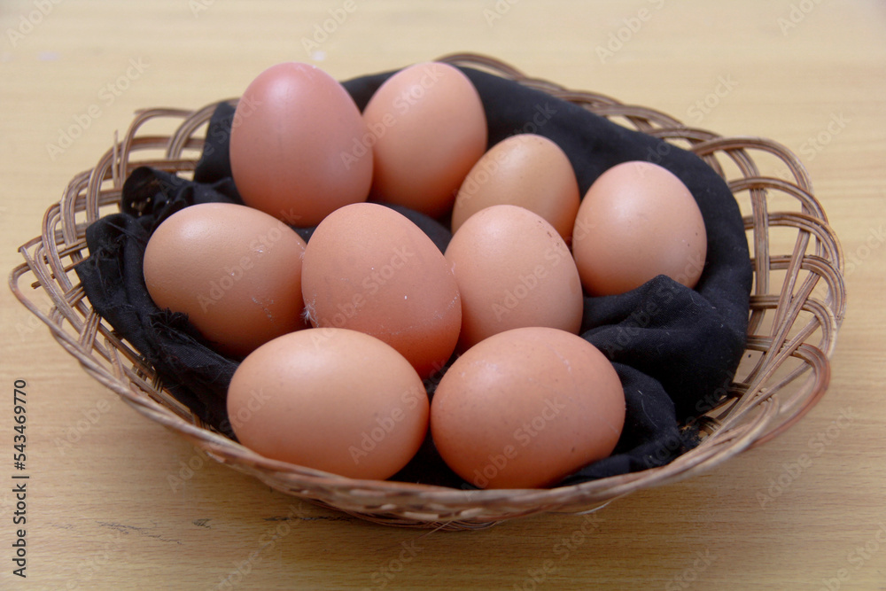 lots of chicken eggs on the basket lots of chicken eggs on the basket