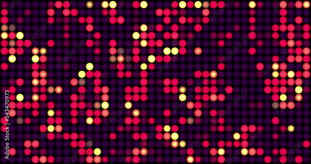 Animation of disco club lighting. Flashing LED wall lamps. The concept of concert flickering glowing lights, flashing disco spotlight. 4K 4096x2160 Animation of disco club lighting. Flashing LED wall lamps. The concept of concert flickering glowing lights, flashing disco spotlight. 4K 4096x2160
