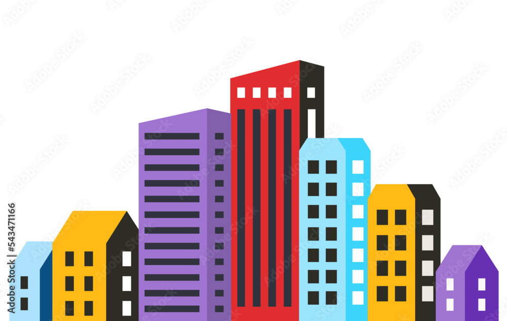 Silhouette of the winter Christmas New Year flat Town with houses Silhouette of the winter Christmas New Year flat Town with houses