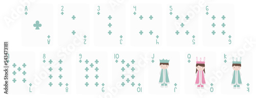 set of playing cards - clubs