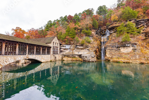 Overcast view of the main building of Dogwood Canyon Nature Park photo